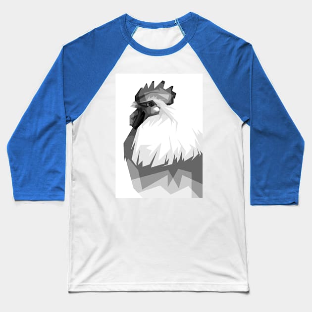 chicken awesome color grayscale Baseball T-Shirt by Rizkydwi